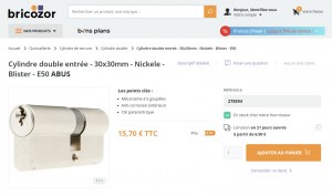 DESTOCKAGE EXCLUSIF  Lot de cylindre ABUS