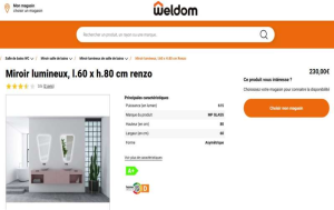 DÉSTOCKAGE miroir led Haut de Gamme de la marque PRADEL / MPGLASS