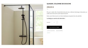 Destockage colonne de douche thermostatique KRONE Noir Matt / Chromée