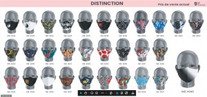 Masque de protection en tissu (lavable 50 fois/93% filtration), agréé