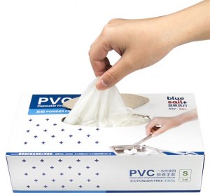 Lot de 100 gants en PVC transparent sans poudre pour tous usages, jetables