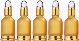 Flacon Compte-gouttes en Verre 50 ml . Bouteille marron en verre vide avec compte-goutt...