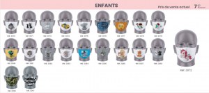 Masque de protection en tissu (lavable 50 fois/93% filtration), agréé