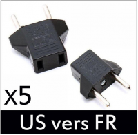 Lot d'environ 200 000 adaptateur secteur US JAP CN vers FR. Produits neufs sous emballa...