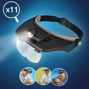 Lot de Casque Loupe Réglable avec Lampe Led et 4 optiques