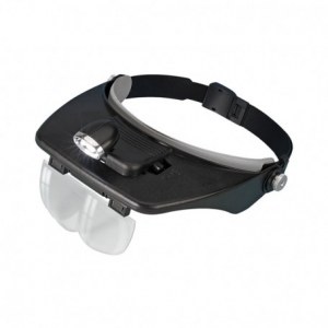 Lot de Casque Loupe Réglable avec Lampe Led et 4 optiques