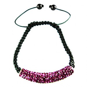 Bracelet feminin en crystaux et macrame