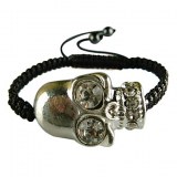 Bracelet avec tete de mort, d'inspiration Biker