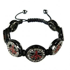 Tres beau bracelet en strass peace and love