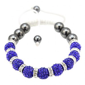 Bracelet total elegance avec boules et anneaux en crystaux