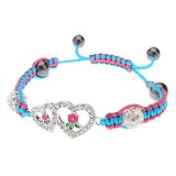 Bracelet avec petit coeur en crystaux et macrame