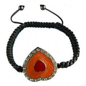 Bracelet en forme de coeur,crystaux et nacre