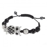 Superbe bracelet en strass avec Hibou argente