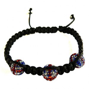 Bracelet en cristaux multicolore, macramé et Ematite noire véritable