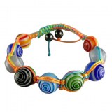 Bracelet fantaisie en verrre et multicolore