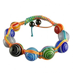 Bracelet fantaisie en verrre et multicolore