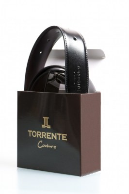 CEINTURES EN CUIR HOMME REVERSIBLE NOIR ET MARRON TORRENTE COUTURE