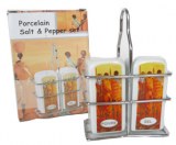 Saliére et Poivriére théme Afrique avec support en fer dans un coffret cadeaux