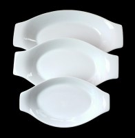 Set de 3 plats ovales en porcelaine