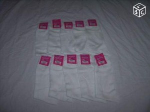 Lot 450 paires CHAUSSETTE femme 35/41 BLANC