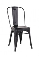 Chaise de bistrot en métal noir style industriel