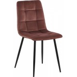 Chaise en velours vieux rose