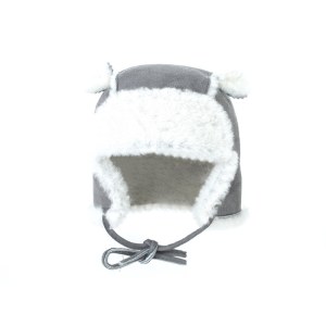 Chapeau chapka enfant en cuir d'Agneau et fourrure de Mouton Mérinos