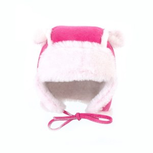 Chapeau chapka enfant en cuir d'Agneau et fourrure de Mouton Mérinos