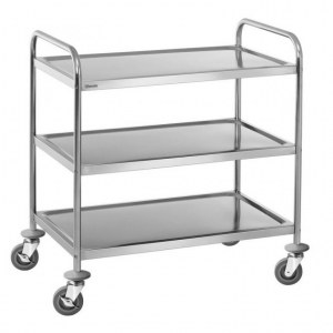 Chariot de transport 3 plateaux INOX
