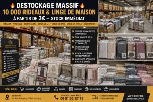 ???? DESTOCKAGE 10 000 RIDEAUX & LINGE DE MAISON – À PARTIR DE 3€ – STOCK IMMÉDIAT...