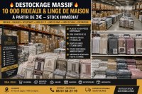 ???? DESTOCKAGE 10 000 RIDEAUX & LINGE DE MAISON – À PARTIR DE 3€ – STOCK IMMÉDIAT...