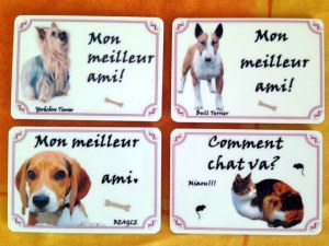 Lot magnet plaques alu chiens chats