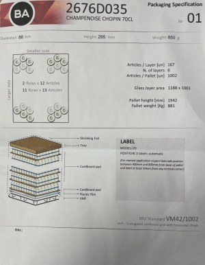 Bouteille vides neuves champenoise 70cl