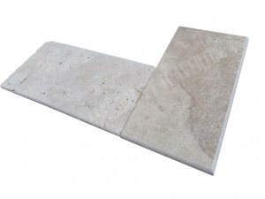Travertin Beige Marche d'angle Sortant 33x61 cm