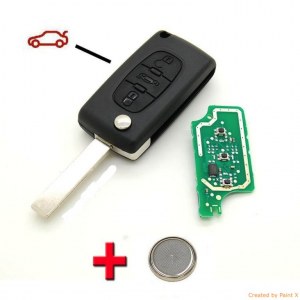 COQUE CLE PILP CLE COMPLETE PEUGEOT 207 307 308 CE536 3 BOUTONS
