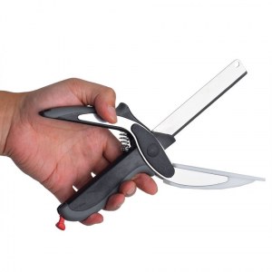 Clever Cutter 2 en 1 Ciseaux et couteau Planche à découper multifonctions