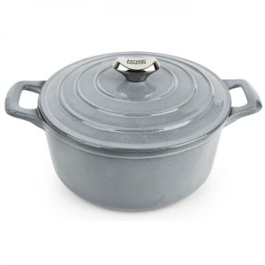 Cocotte En Fonte Ronde - 24 cm - grise - Tous feux dont induction ARTHUR MARTIN