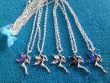LOT de collier fées sur chaine avec rhinestone