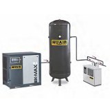 NUAIR PACK K-MAX 5.5/10 - 500V Compresseur d'air à vis silencieux sécheur 7,5 CV 500 L