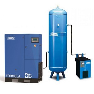 Compresseur d'air rotatif à vis réservoir vertical et sécheur d'air.