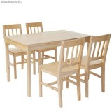 Ensemble tables chaises pin naturel