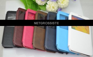 Lot Coques Cuir Vue Ecran Galaxy Note 3