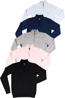 Pull Corpus Scott Uni Col Montant Demi Zip