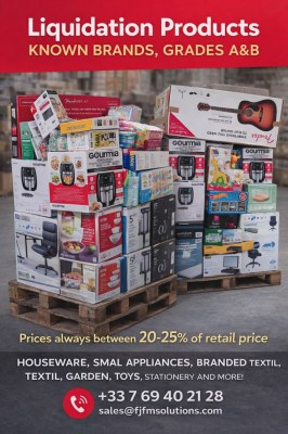 Palettes mixtes OUTLET, SOLDES, LIQUIDATION, DESTOCKAGE