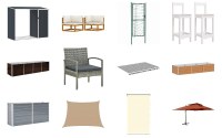 Lot de 607 unités de mobilier de jardins et meubles