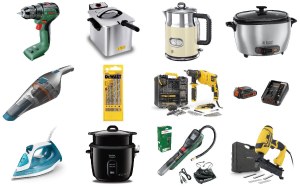 6 palettes d'appareils électroménagers et outillages - Stanley, Bosch, Tefal