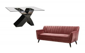 Lot de canapés et table - dommages dus au transport - 8 unités