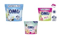 Lot de lessive Omo 2 en 1 format capsules - neufs avec emballage - 756 unités