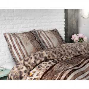 "Cozy Panther" Set 2/3 pcs Parure de Lit Coton Mélangé Housse de Couette+Taie d'Oreiller