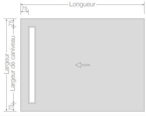 Receveur linéaire Jackon JACKBOARD Aqualine Pro 120 x 90 cm (4511424) + SIPHON 75 cm